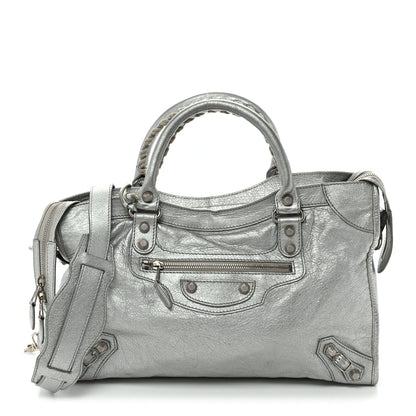 Balenciaga Metallic Agneau Giant 12 Silver Hardware City Gris Aluminum 1 of 12