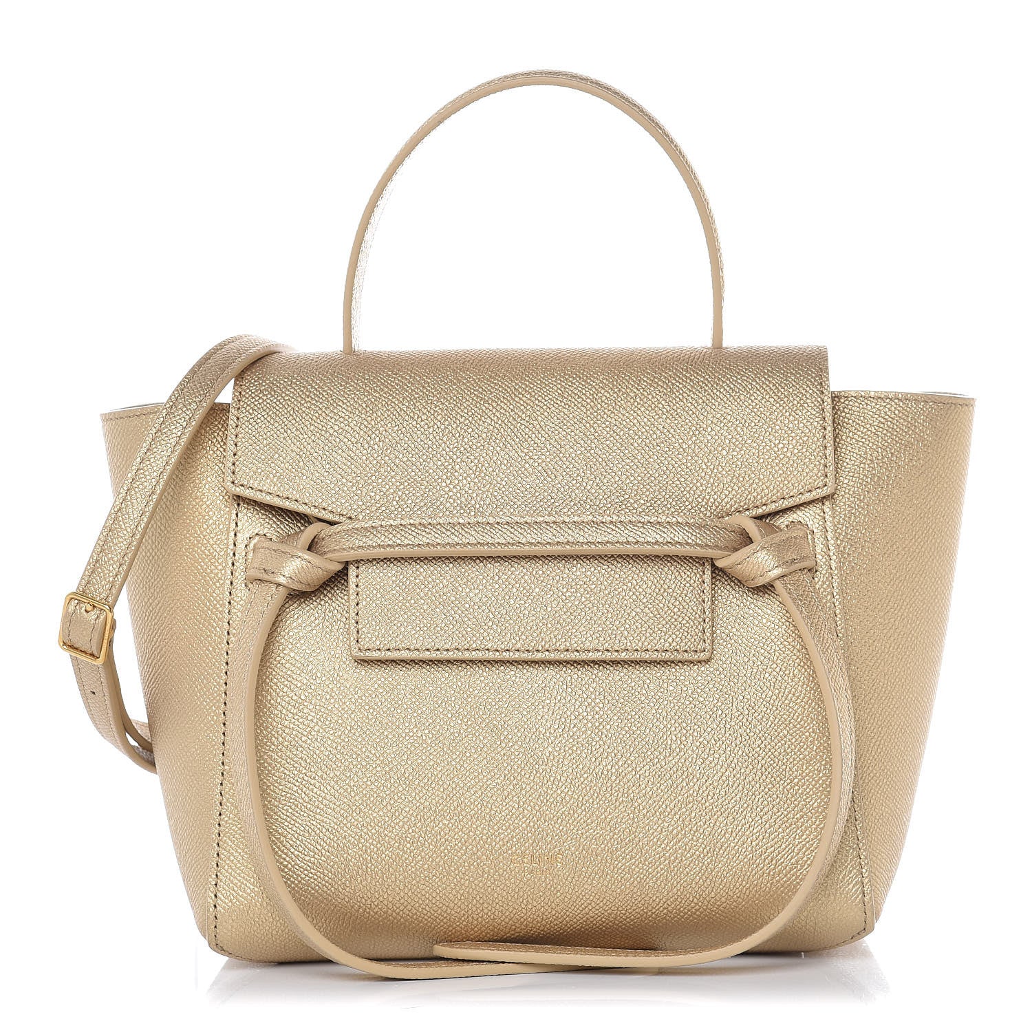 Celine Laminated Calfskin Nano Belt Bag Gold 1 of 10