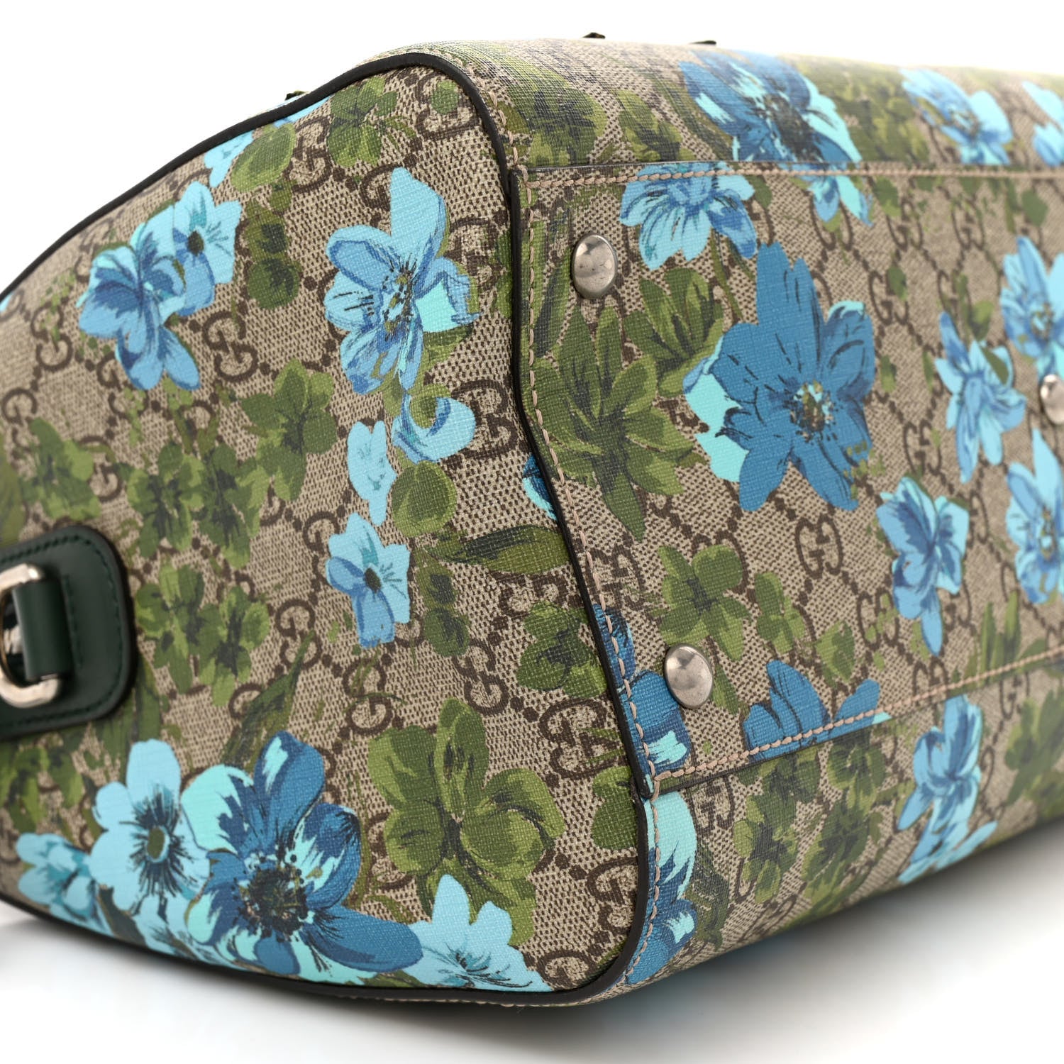 Gucci GG Supreme Monogram Bloom Butterfly Embroidered Medium Boston Green 9 of 14