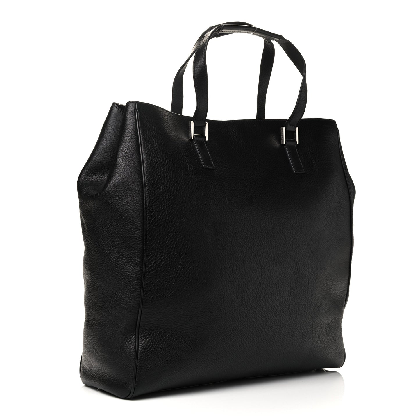 Pebbled Calfskin Large Tote Black