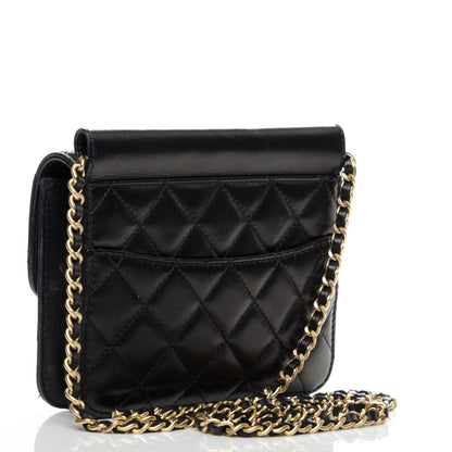Chanel Lambskin Quilted Crossing Times Mini Flap Black 3 of 8