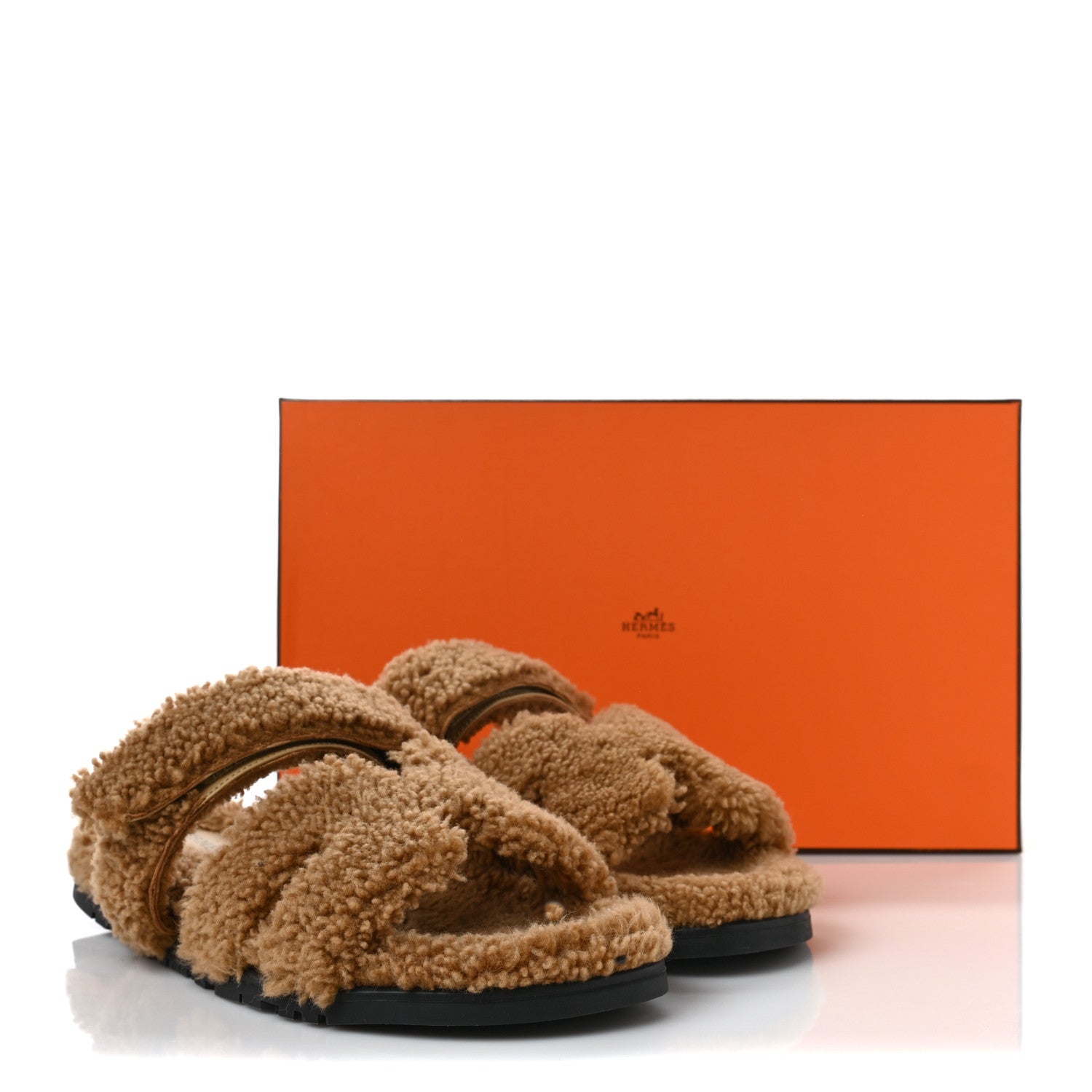 Hermes Woolskin Mens Chypre Sandals 42.5 Beige Gobi 8 of 8