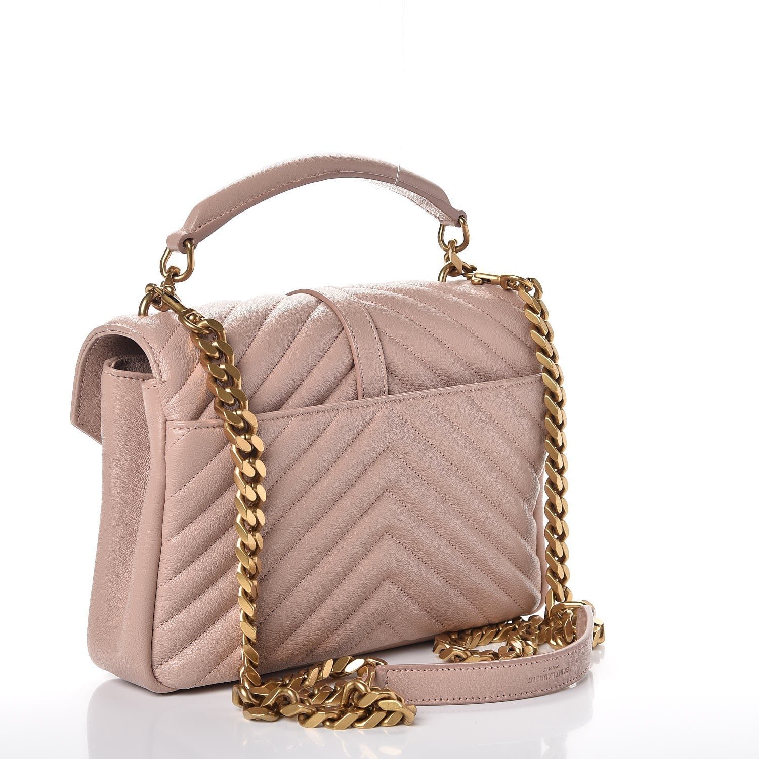 Saint Laurent Sheepskin Matelasse Chevron Monogram Medium College Bag Fard 3 of 7