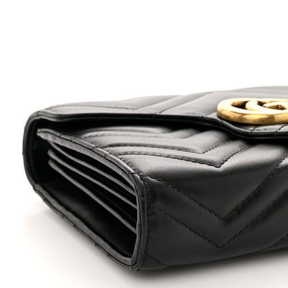 Gucci Calfskin Matelasse GG Marmont Chain Wallet Black 9 of 10