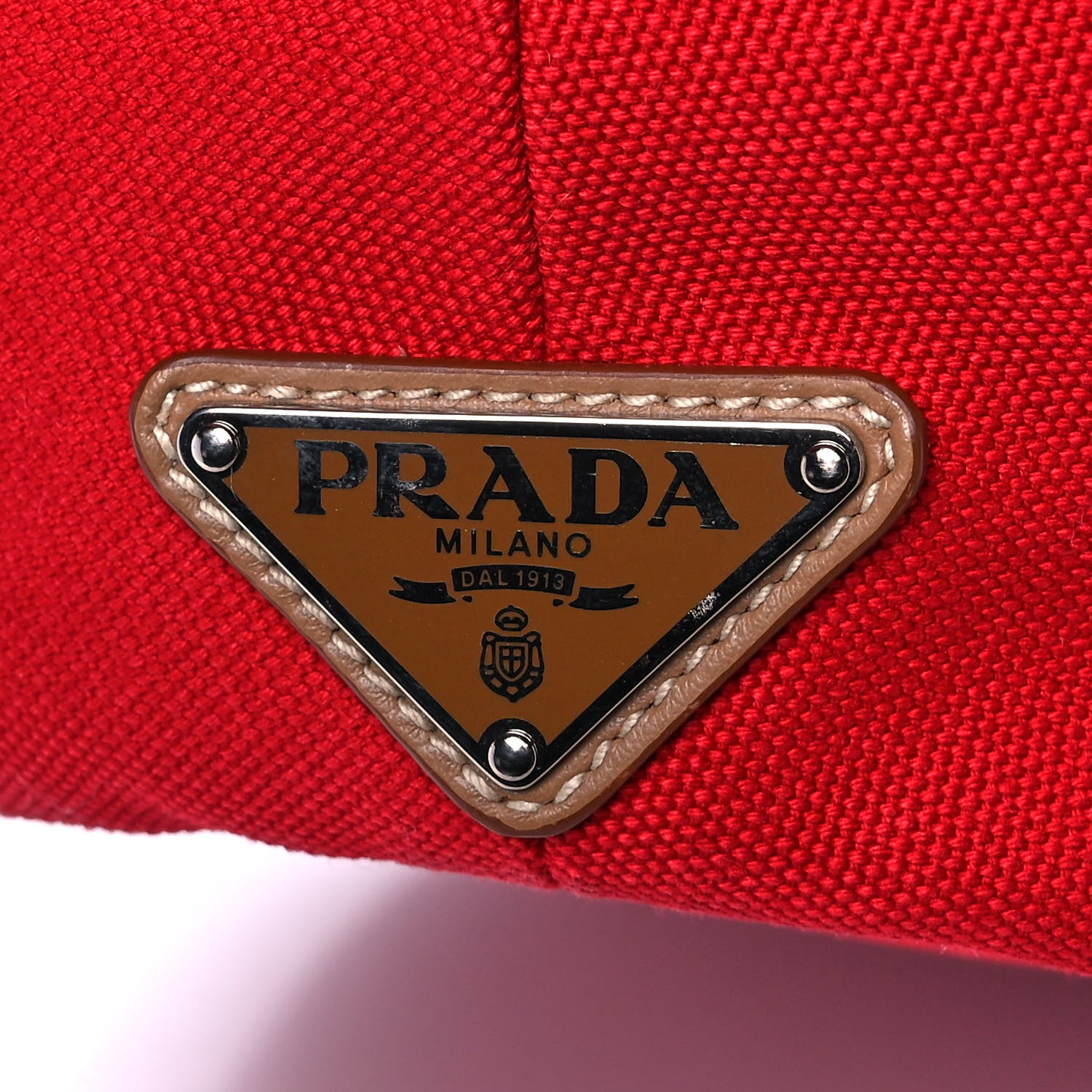 Prada Canapa Logo Bucket Tote Rosso 9 of 16