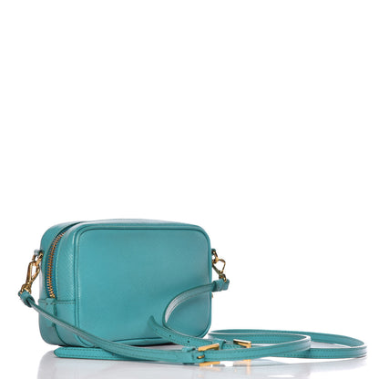 Prada Saffiano Fiocco Bow Camera Crossbody Bag Turchese 3 of 9