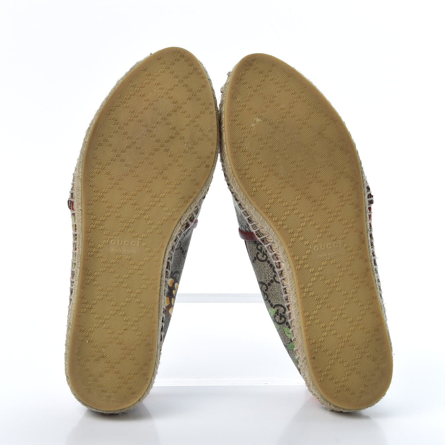 GG Supreme Monogram Tian Womens Espadrilles 38.5 Beige Multicolor Red