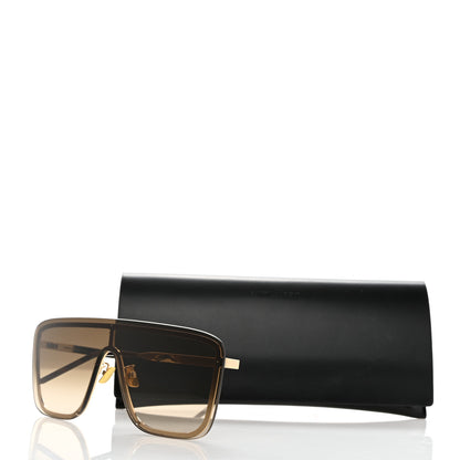 Saint Laurent Metal SL 364 Mask Sunglasses Brown 2 of 8
