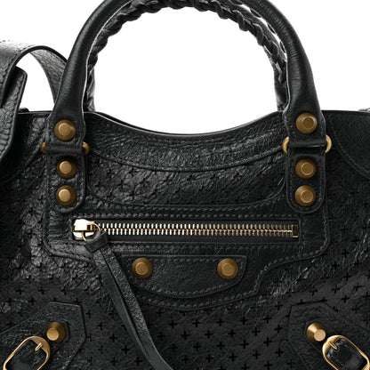 Balenciaga Agneau Stadio Laser Cut Cross Classic Gold Hardware Mini City Anthracite 8 of 10