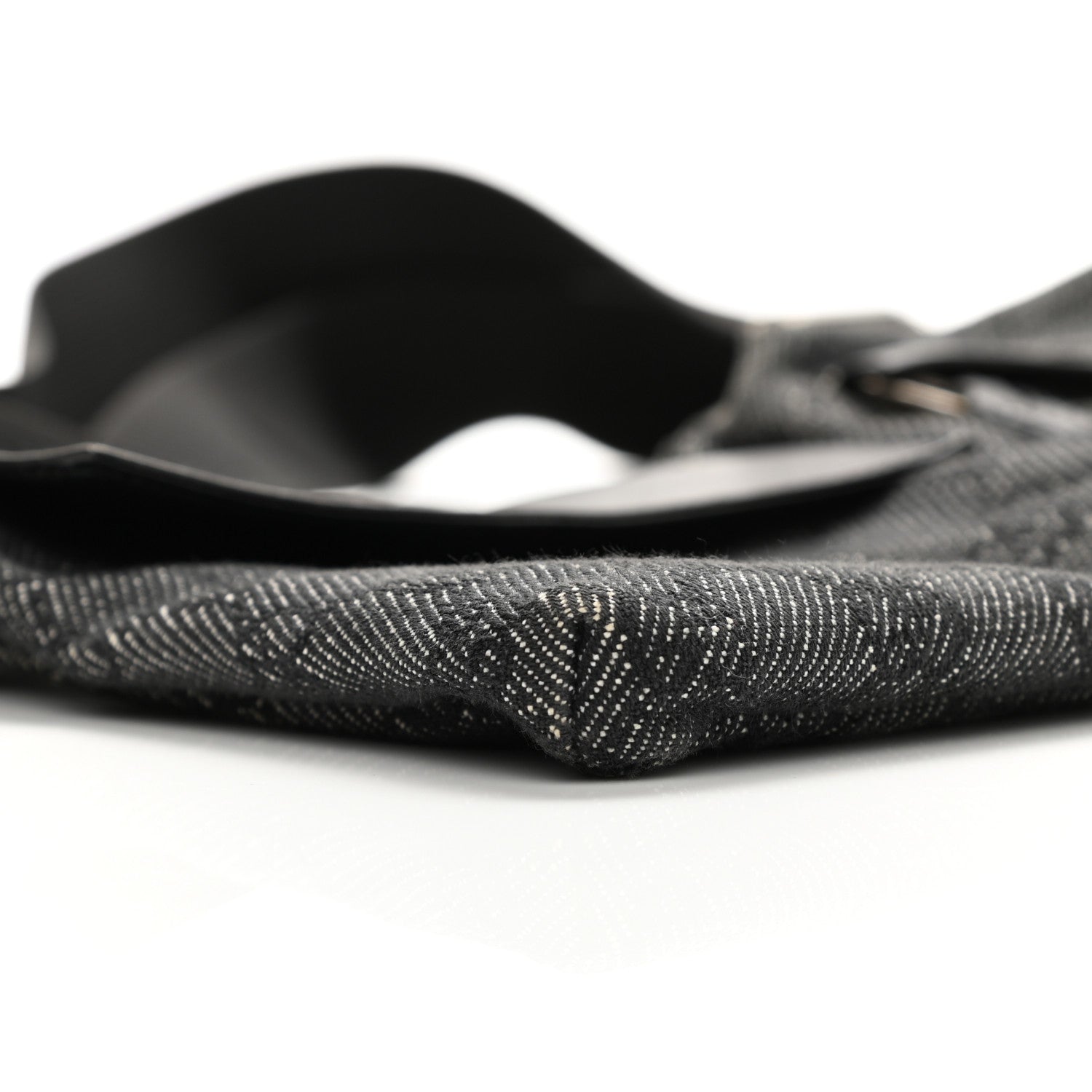 Gucci Denim Monogram Double Pocket Belt Bag Black 23 of 31
