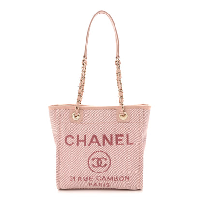 Chanel Mixed Fibers Calfskin Mini Deauville Tote Rose Pink 1 of 10