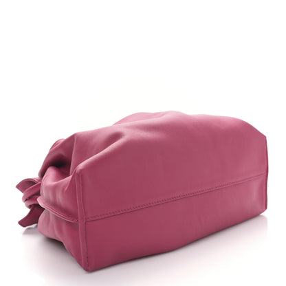 Loewe Satin Calfskin Monochrome Flamenco Knot Clutch Ruby Red Glaze 4 of 8
