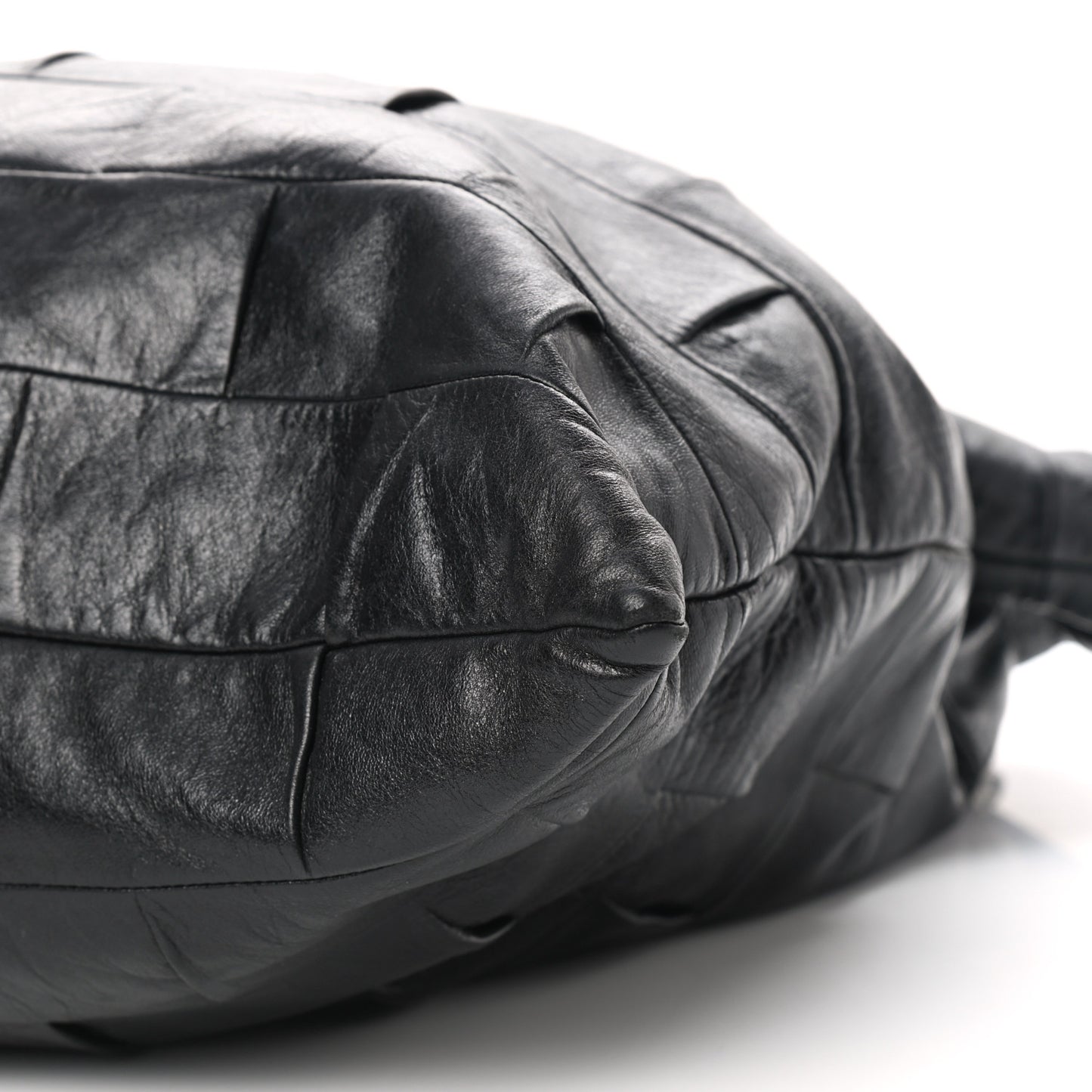 Lambskin Igloo Drawstring Tote Black