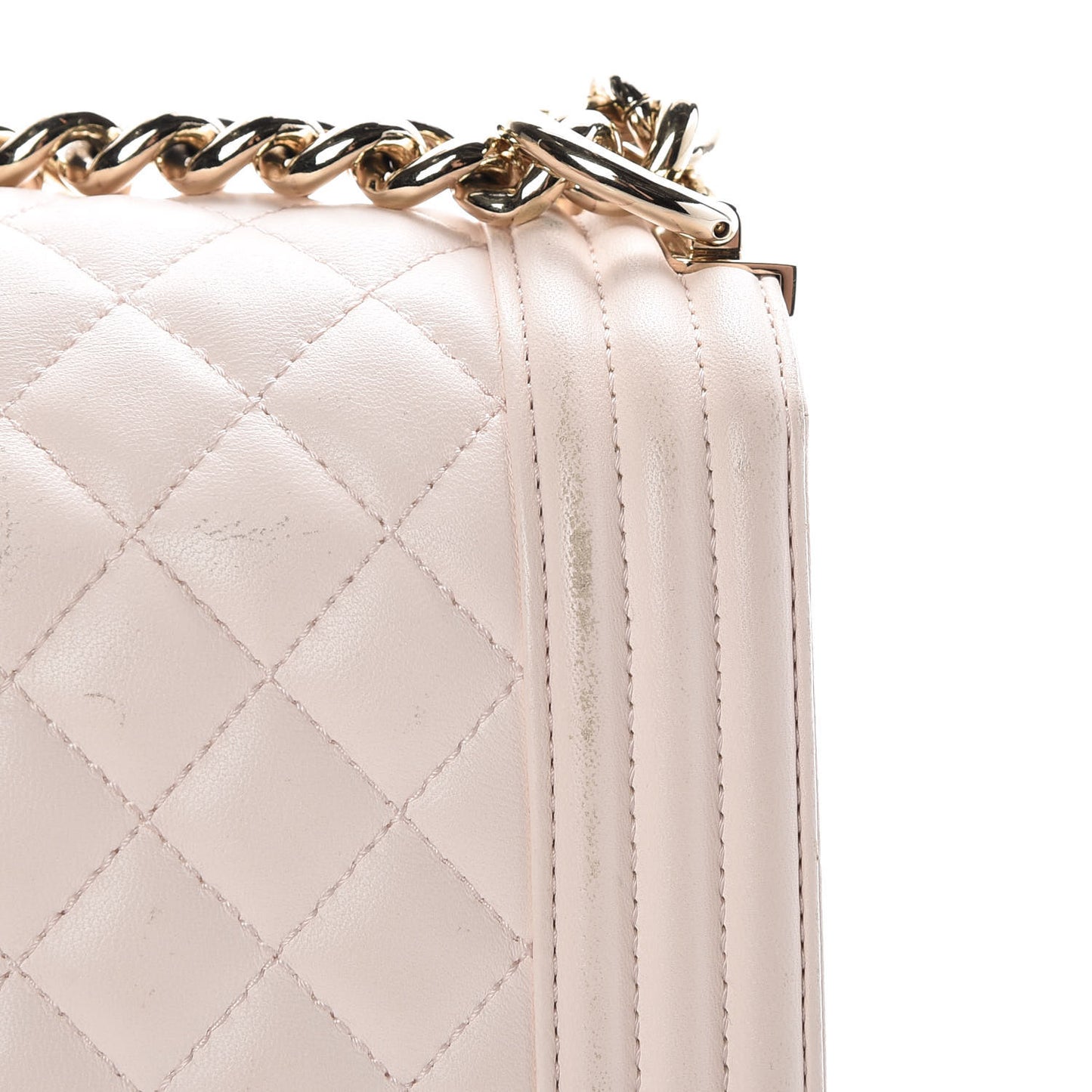 Lambskin Quilted Medium Boy Flap Light Pink