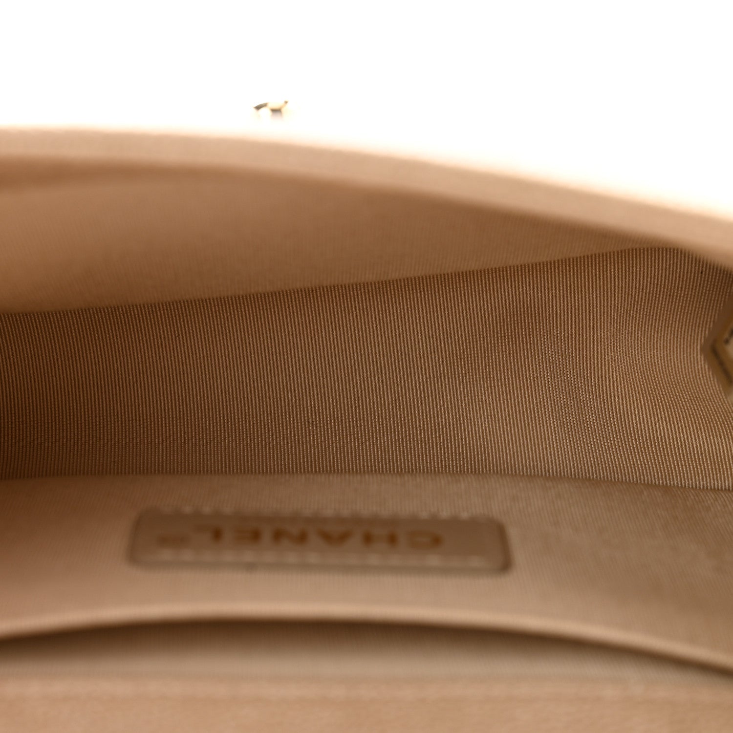 Chanel Iridescent Caviar Chevron Quilted Small Boy Flap Beige 5 of 10