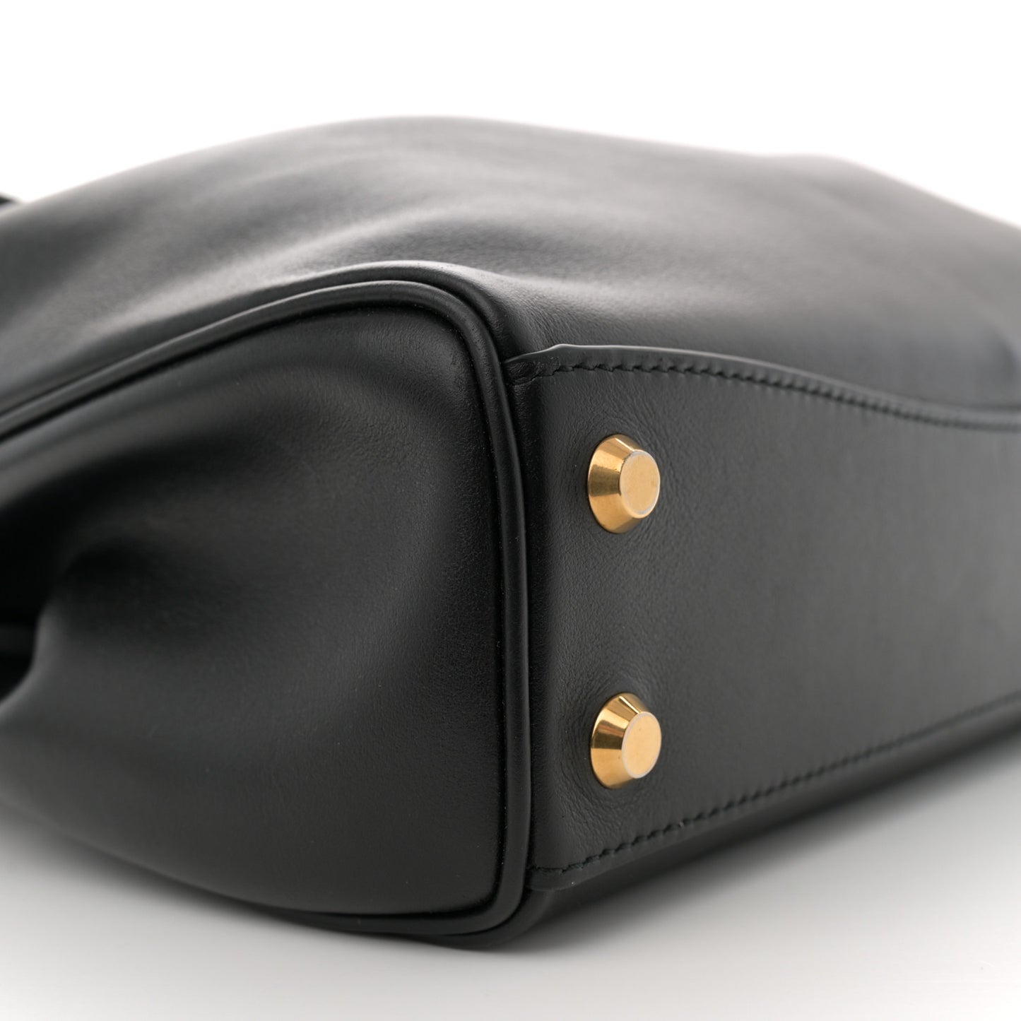 Natural Smooth Calfskin Rodeo Shoulder Bag Black