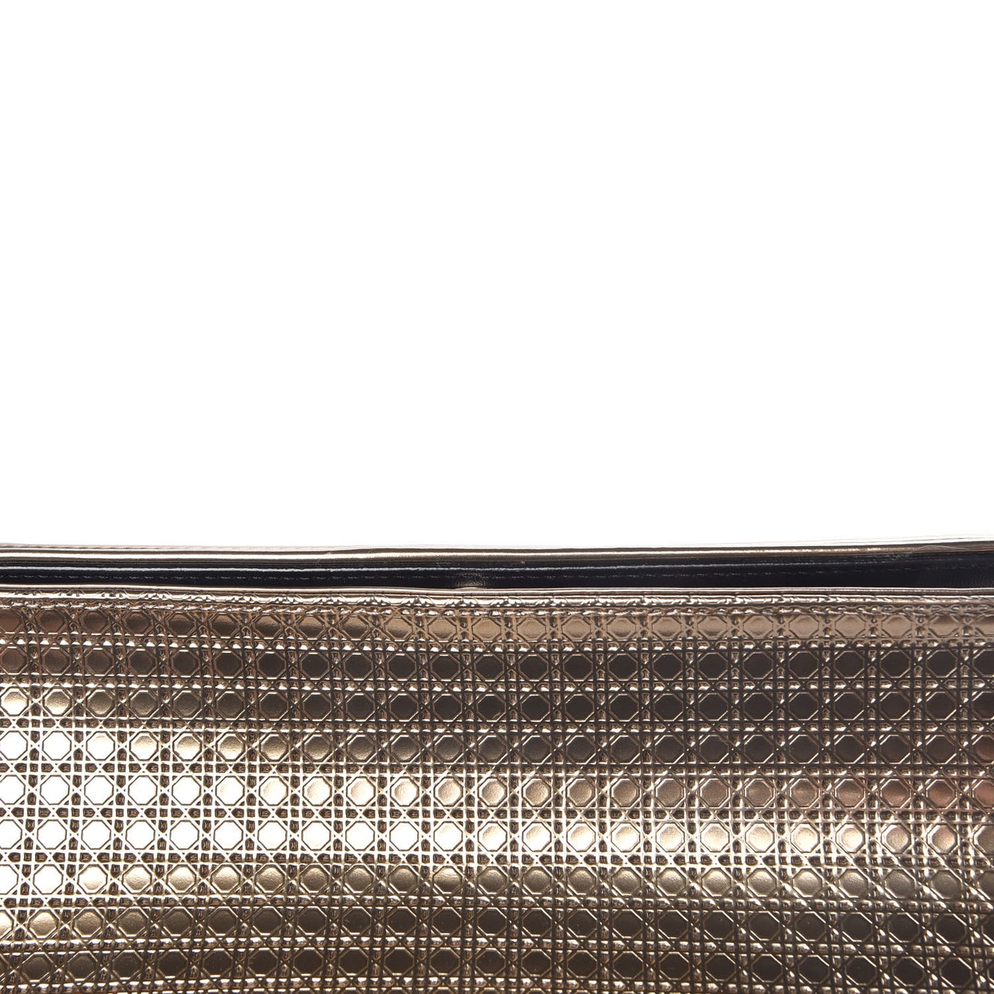 Metallic Patent Micro-Cannage Medium Diorama Flap Bag Gold