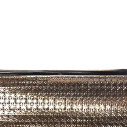 Christian Dior Metallic Patent Micro-Cannage Medium Diorama Flap Bag Gold 12 of 19