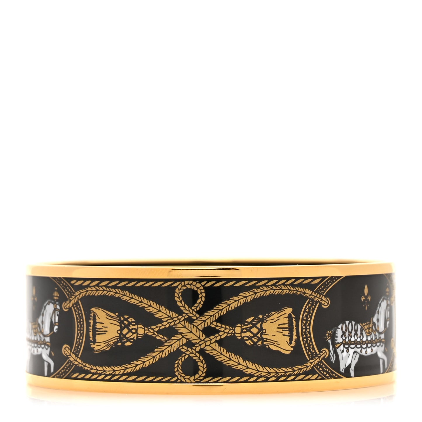 Enamel Printed Wide Grand Apparat Bracelet 65 Black