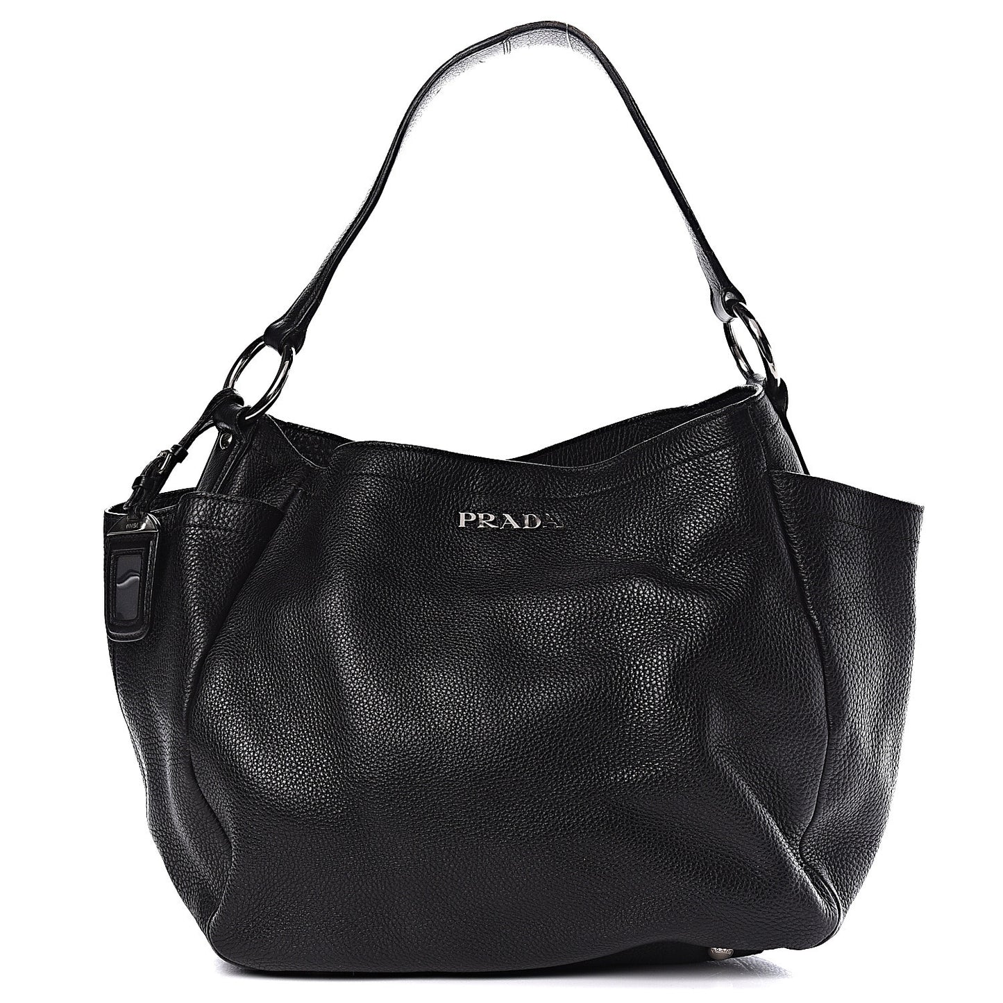 Vitello Daino Side Pocket Hobo Black