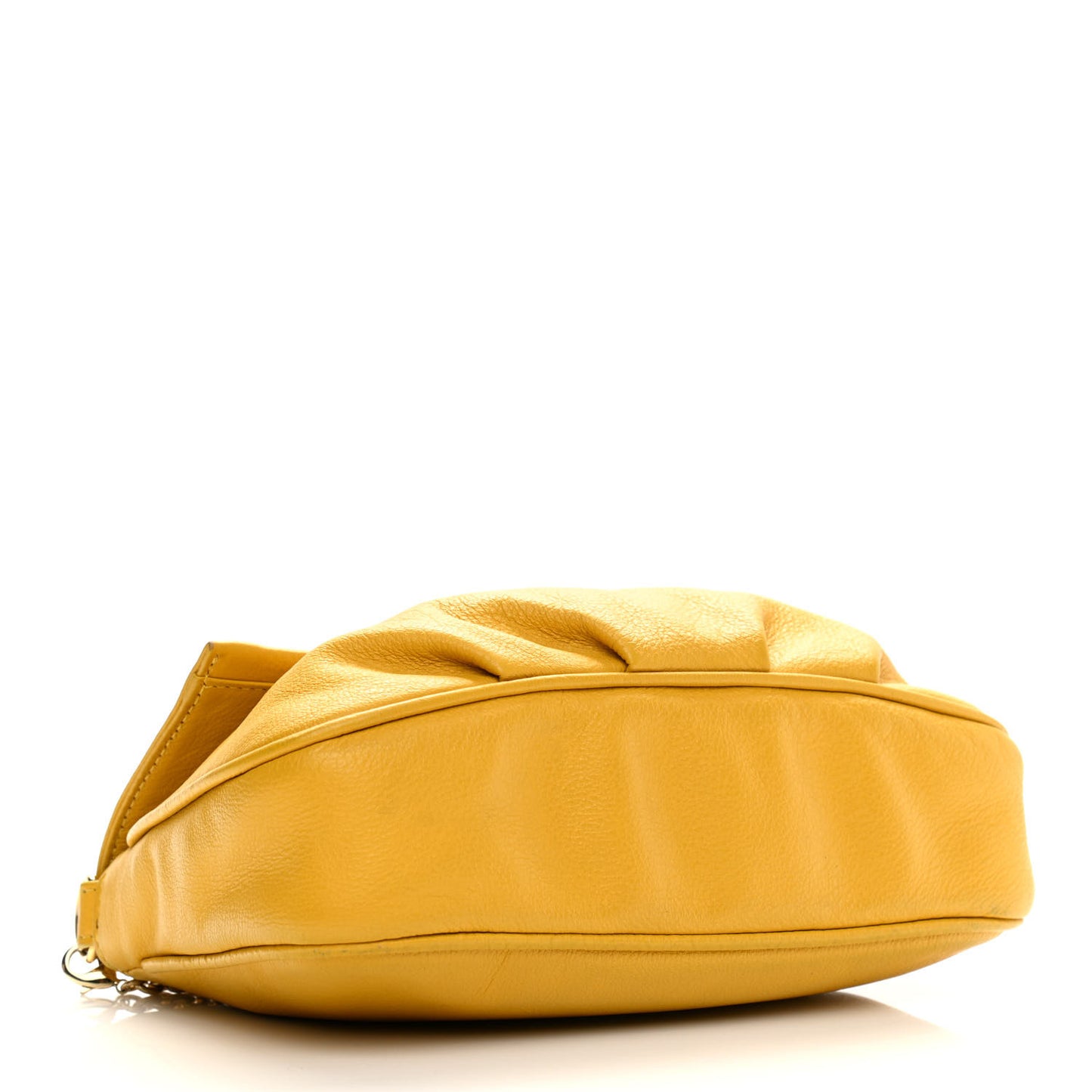 Vitello Flamingo Fendista Pouchette Crossbody Bag Yellow