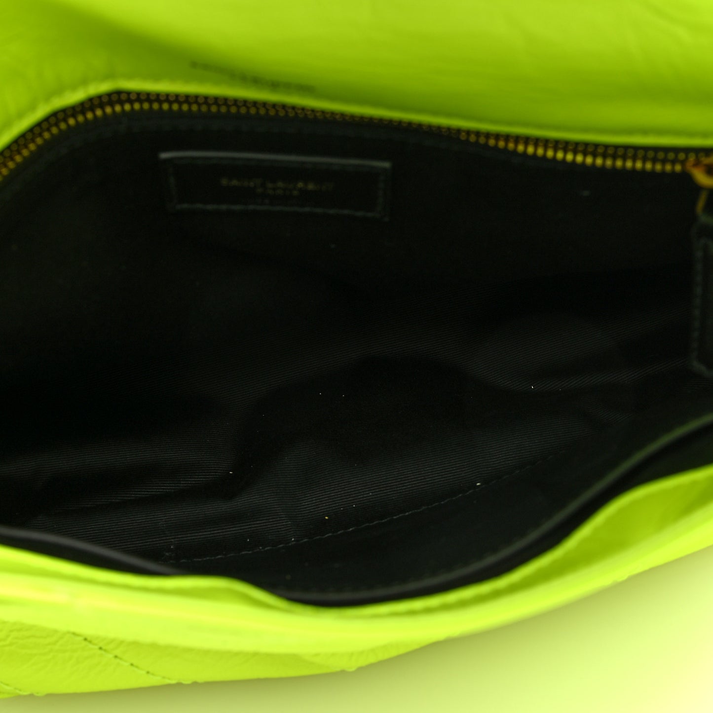 Crinkled Calfskin Matelasse Monogram Medium Niki Chain Satchel Neon Yellow