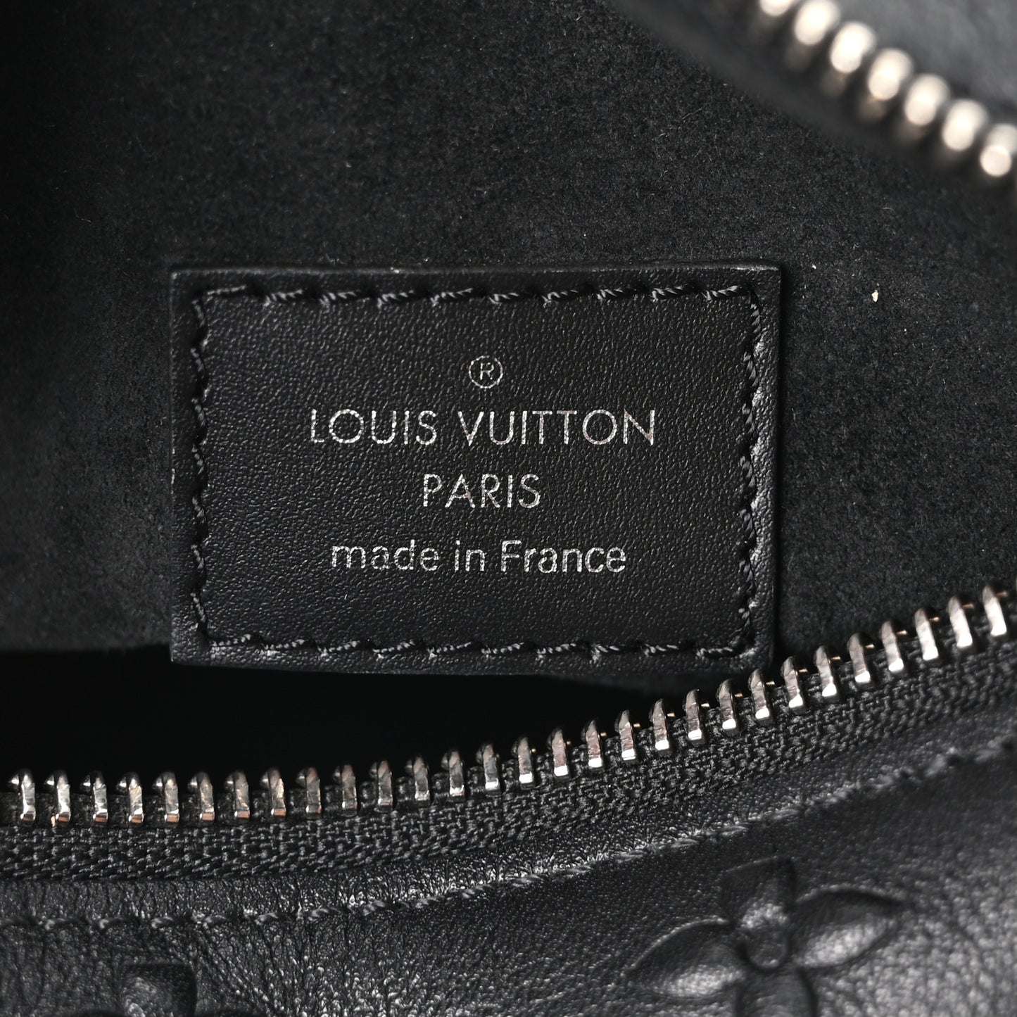 Calfskin Debossed Monogram Side Trunk Black
