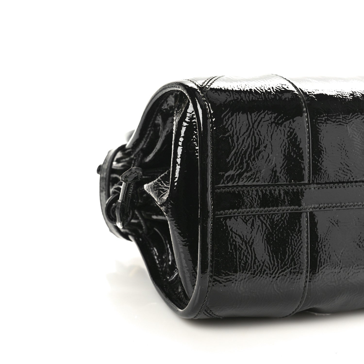 Prada Glossy Calfskin Medium Shoulder Bag Black 6 of 7