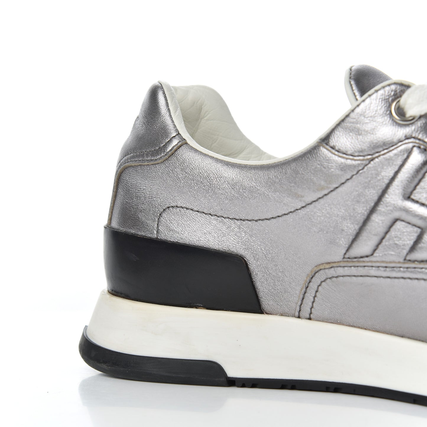 Metallic Nappa Womens Trail Sneakers 37 Gris Argente