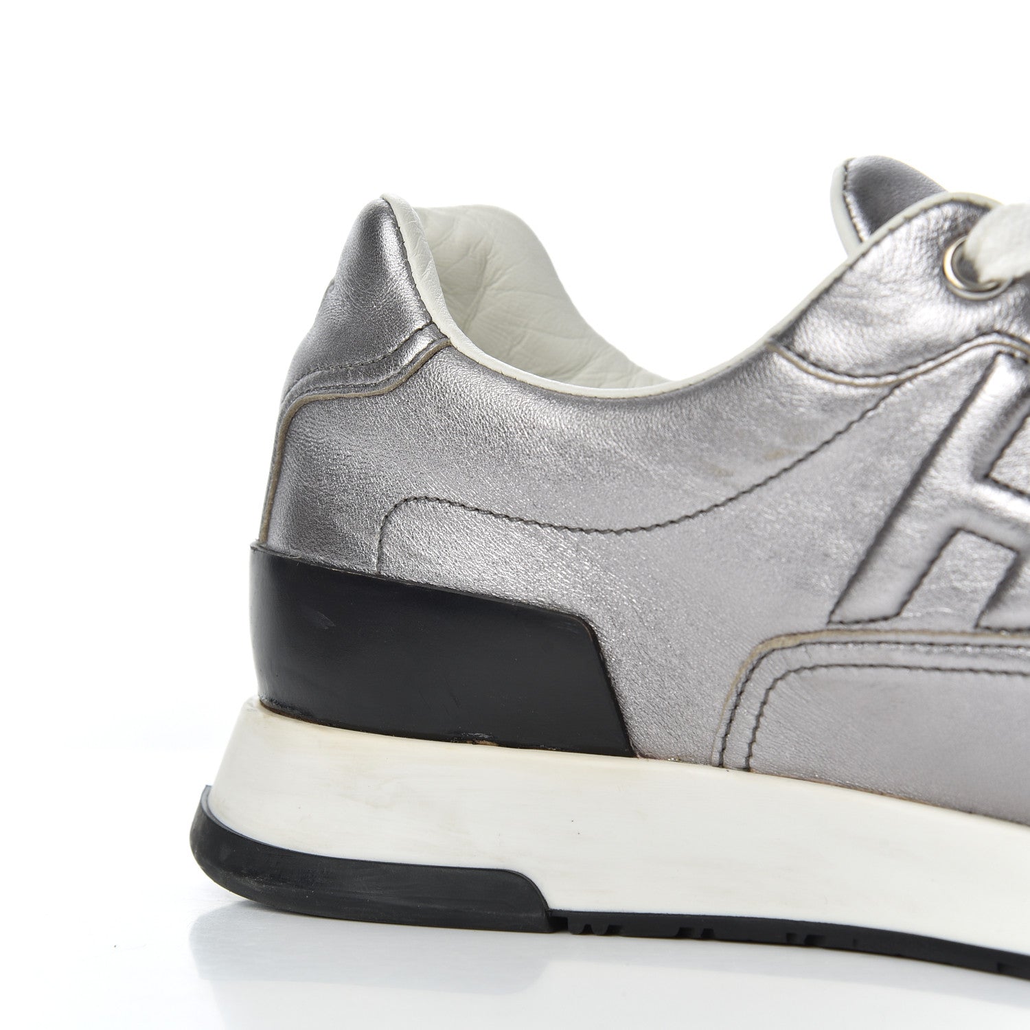 Hermes Metallic Nappa Womens Trail Sneakers 37 Gris Argente 10 of 22