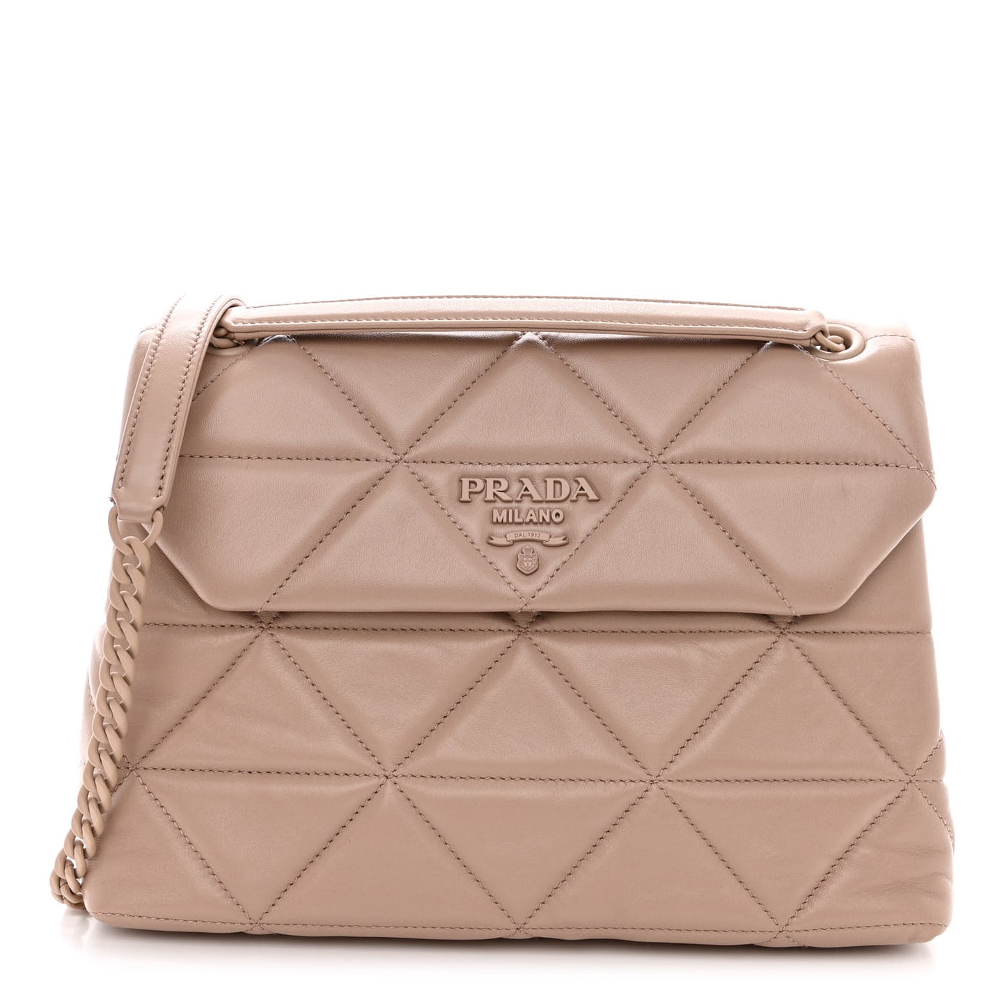 Nappa Triangle Stitched Large Spectrum Bag Cipria