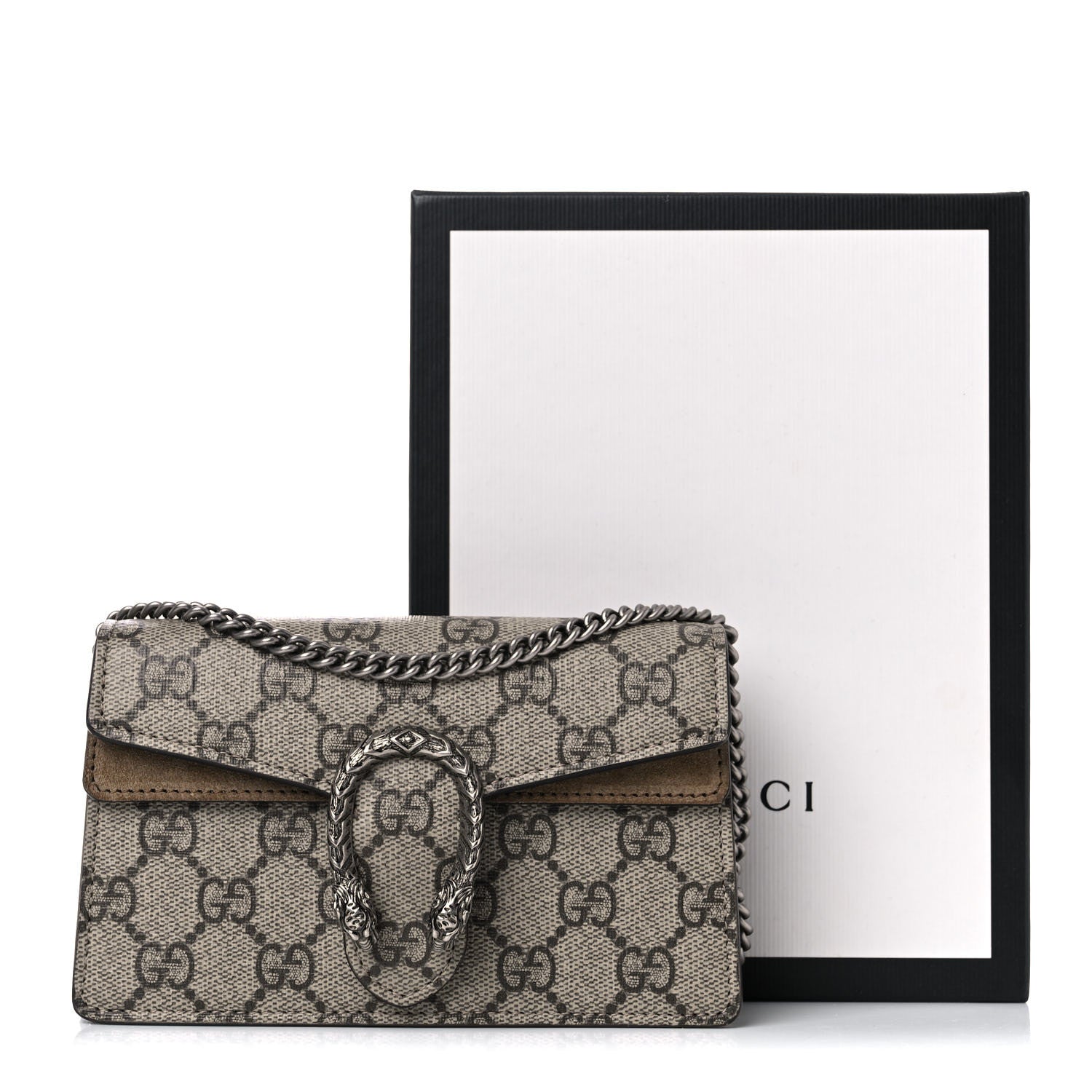 Gucci GG Supreme Monogram Super Mini Dionysus Shoulder Bag Taupe 9 of 9