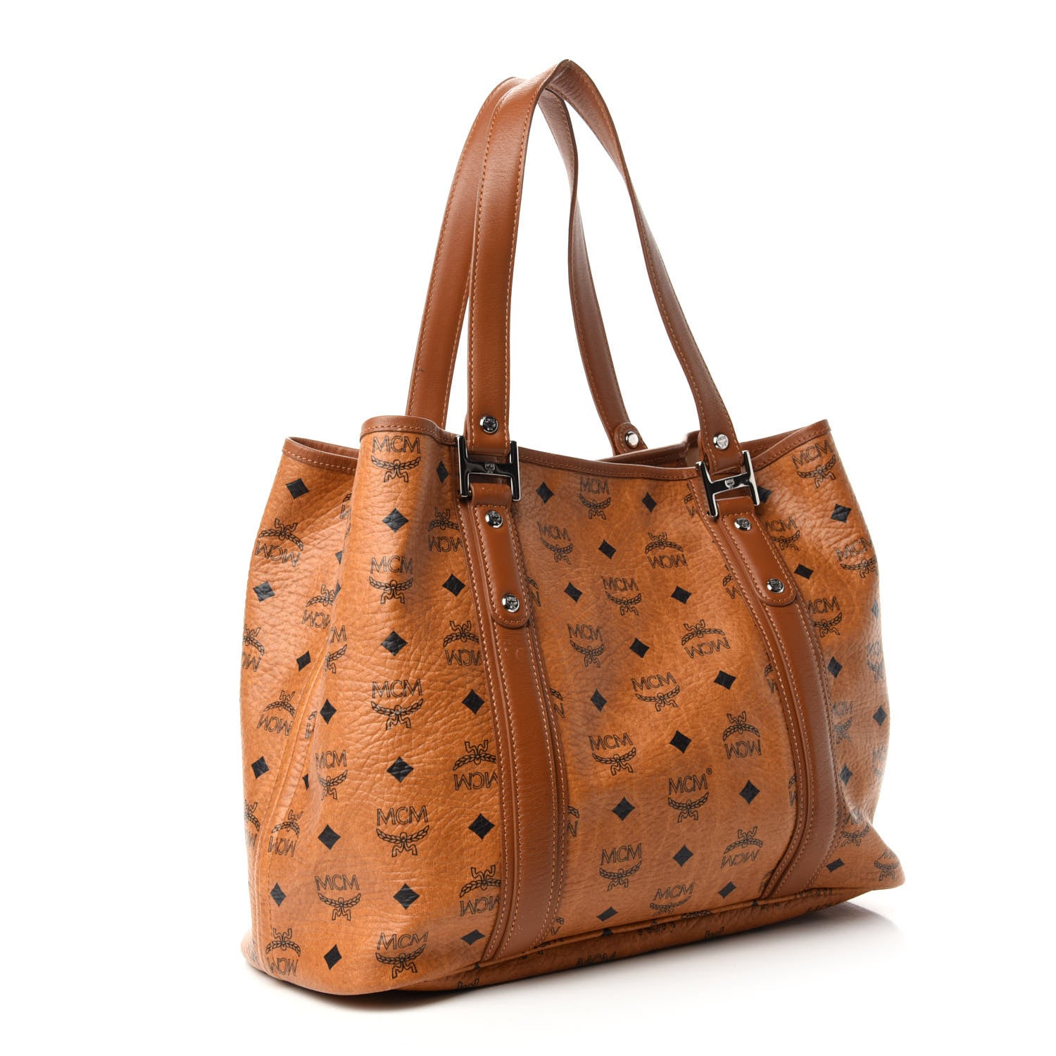 MCM Visetos Shopping Tote Cognac 3 of 11