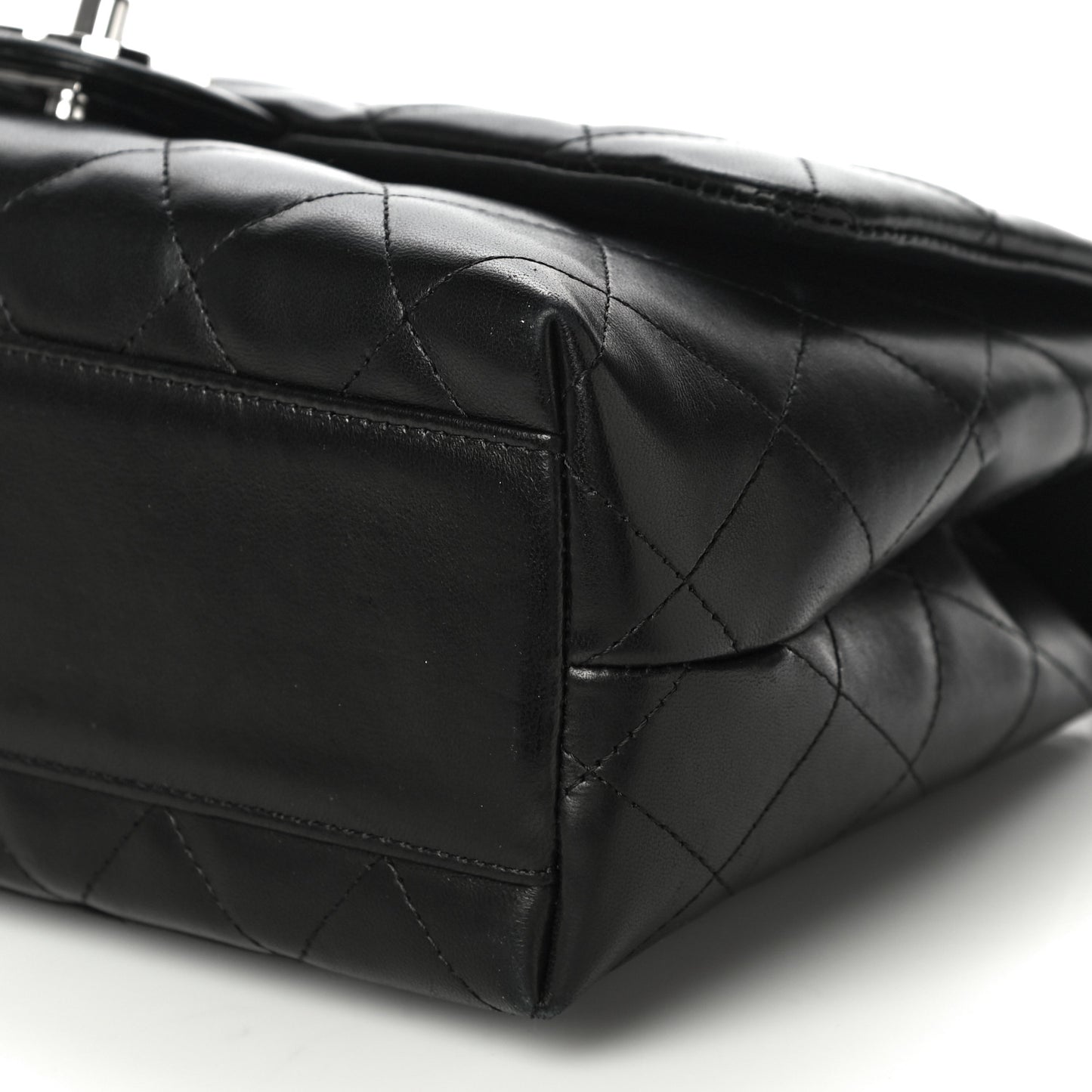 Lambskin Quilted Medium Kelly Flap Bag Black