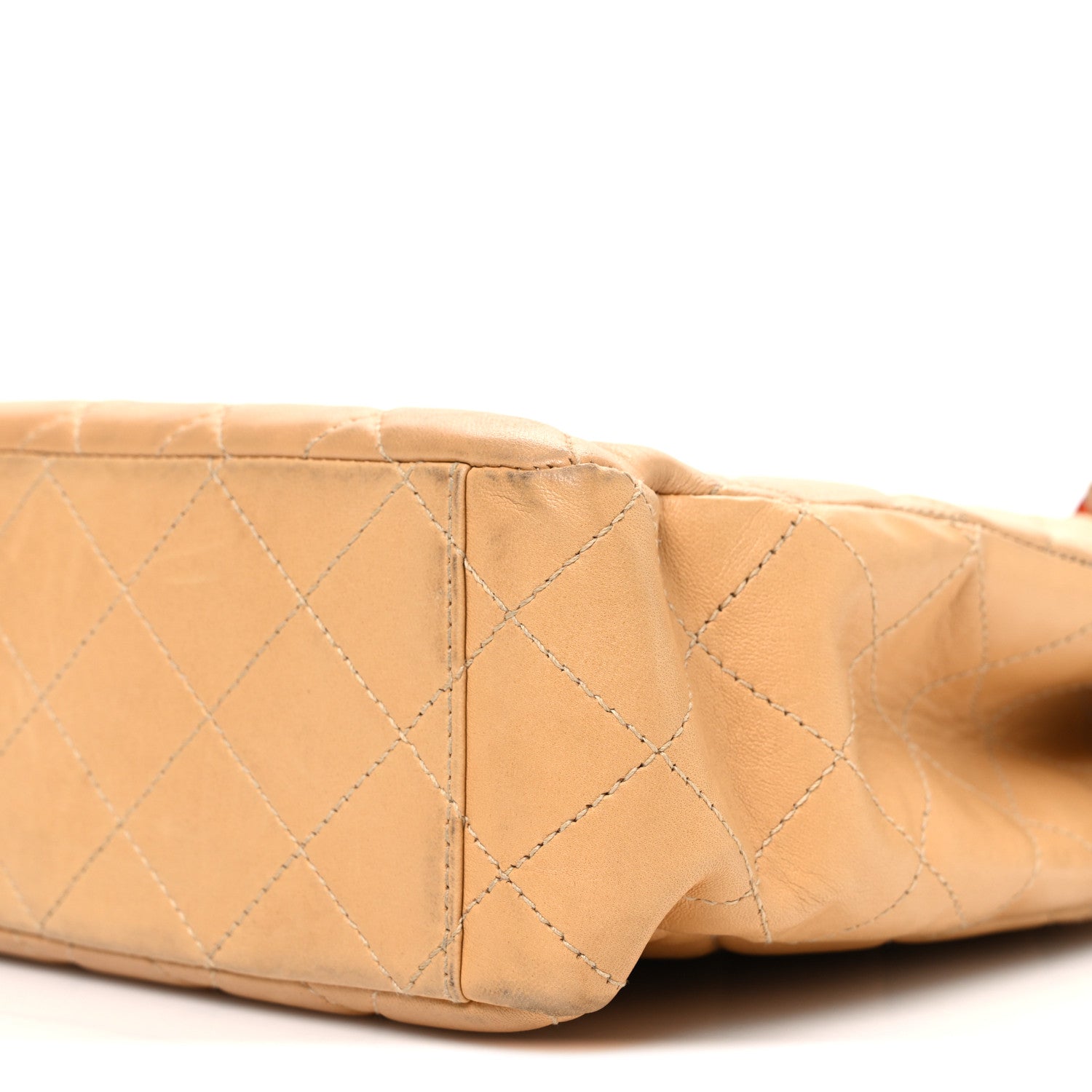 Chanel Lambskin Quilted Diamond CC Bekko Chain Shoulder Bag Beige 11 of 13