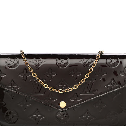 Louis Vuitton Vernis Pochette Felicie Chain Wallet Amarante 8 of 11