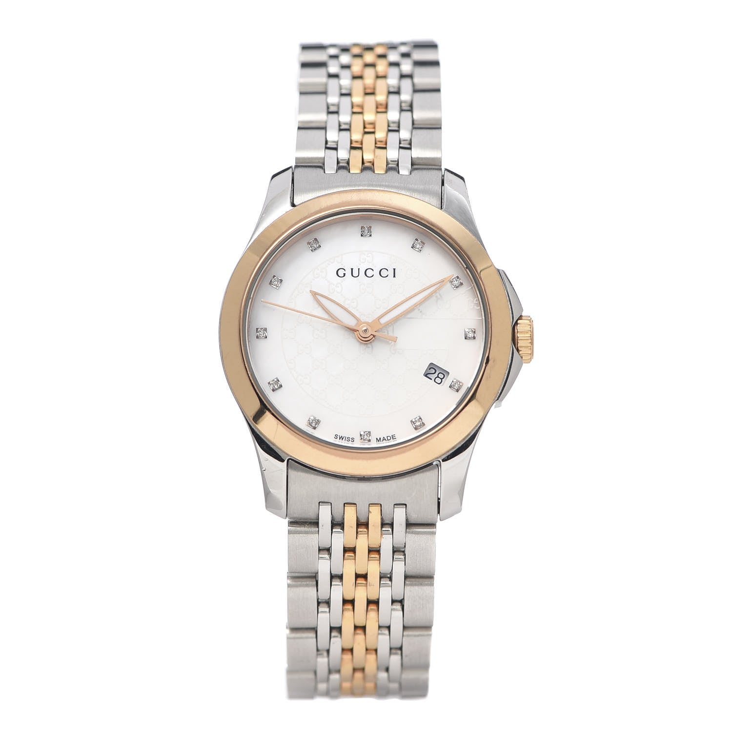 Gucci Stainless Steel Diamond 27mm 126.5 G-Timeless Quartz Watch White 1 of 7