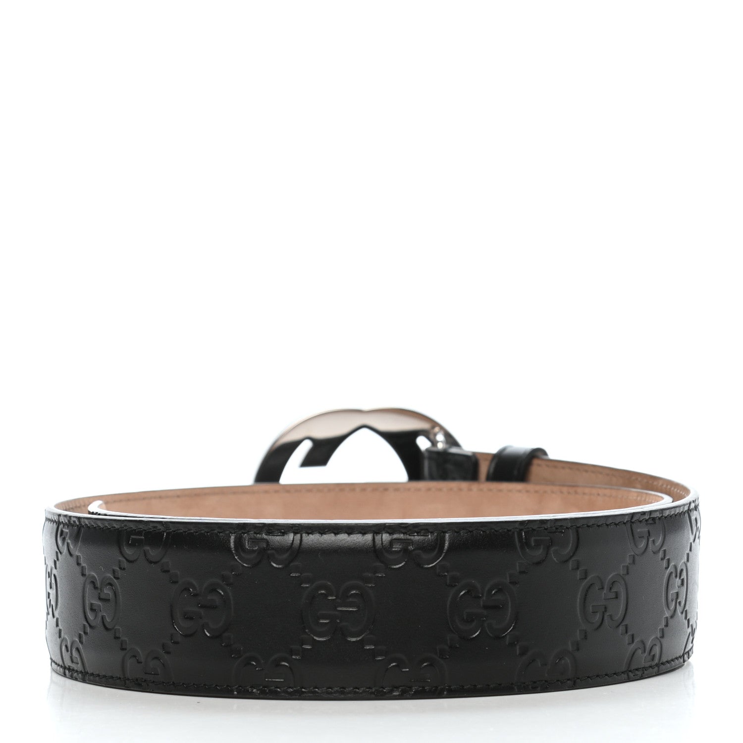 Gucci Guccissima Signature Interlocking G 40mm Belt 80 32 Black 2 of 5