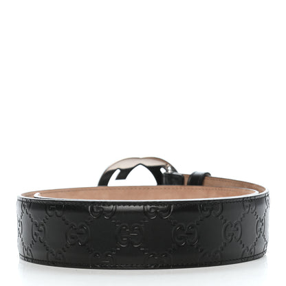 Gucci Guccissima Signature Interlocking G 40mm Belt 80 32 Black 2 of 5
