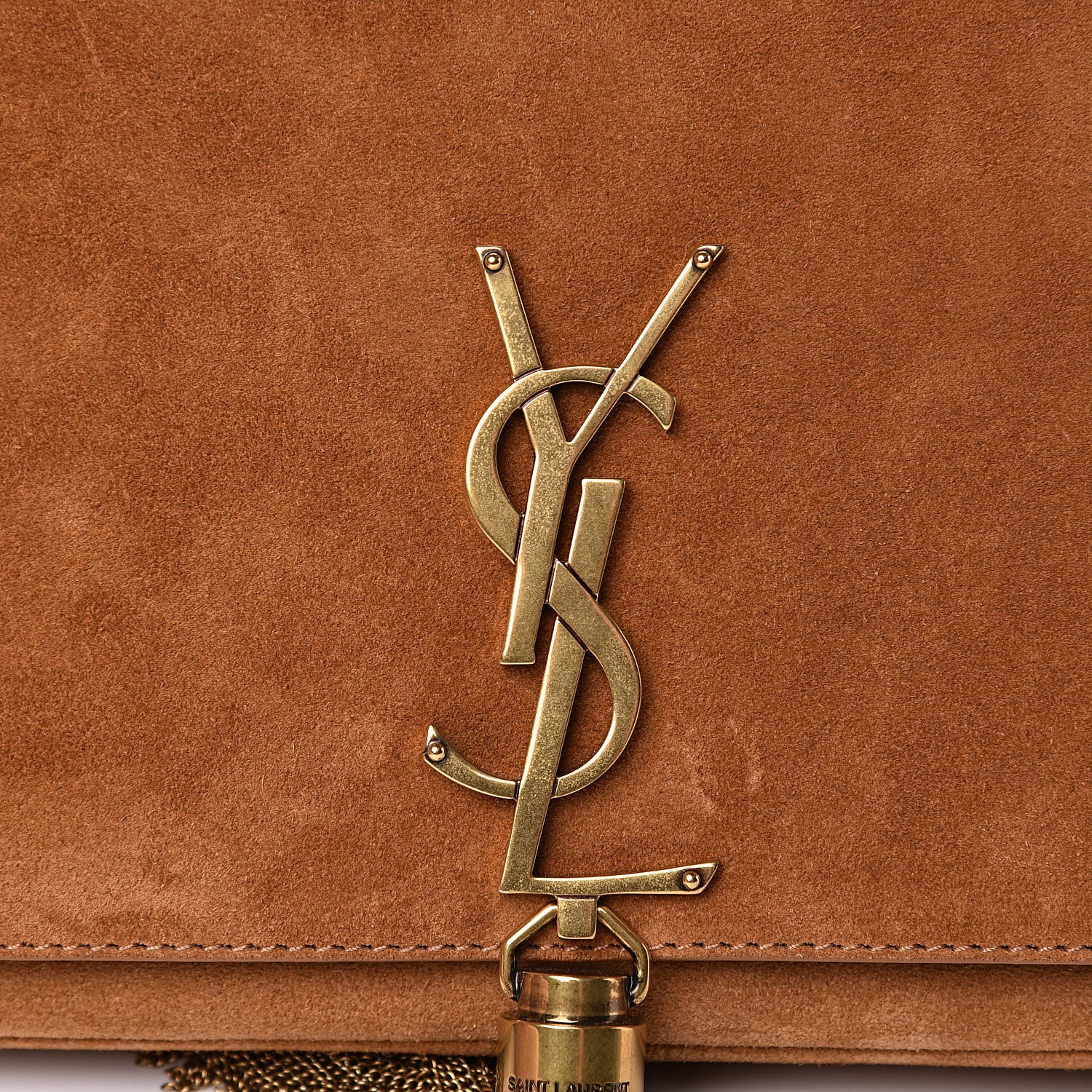Saint Laurent Suede Monogram Tassel Kate 99 Cinnamon 9 of 9