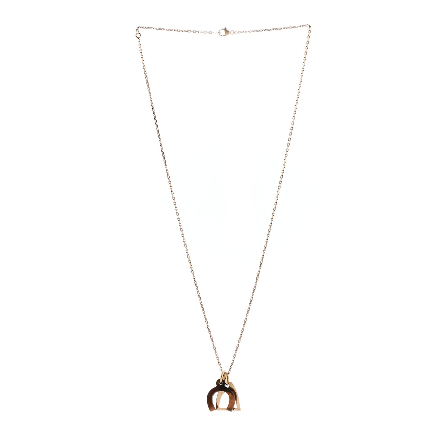Permabrass Buffalo Horn Amulette Equestre PM Pendant Necklace Gold