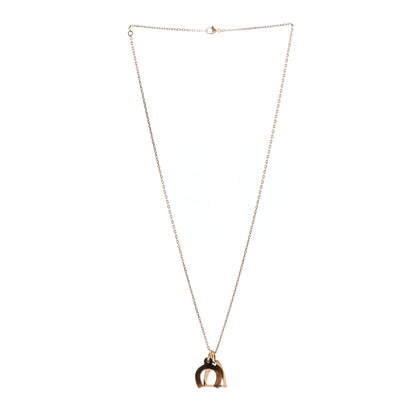 Hermes Permabrass Buffalo Horn Amulette Equestre PM Pendant Necklace Gold 3 of 7