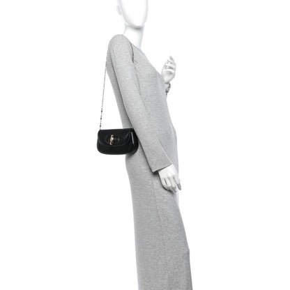 Gucci Shiny Calfskin Small Bamboo Night Bag Black 2 of 10