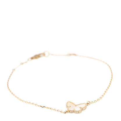 Van Cleef & Arpels 18K Yellow Gold Mother of Pearl Sweet Alhambra Butterfly Bracelet 1 of 5