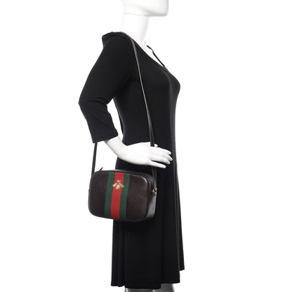 Gucci Textured Calfskin Web Small Webby Bee Shoulder Bag Brown Coffee 2 of 19