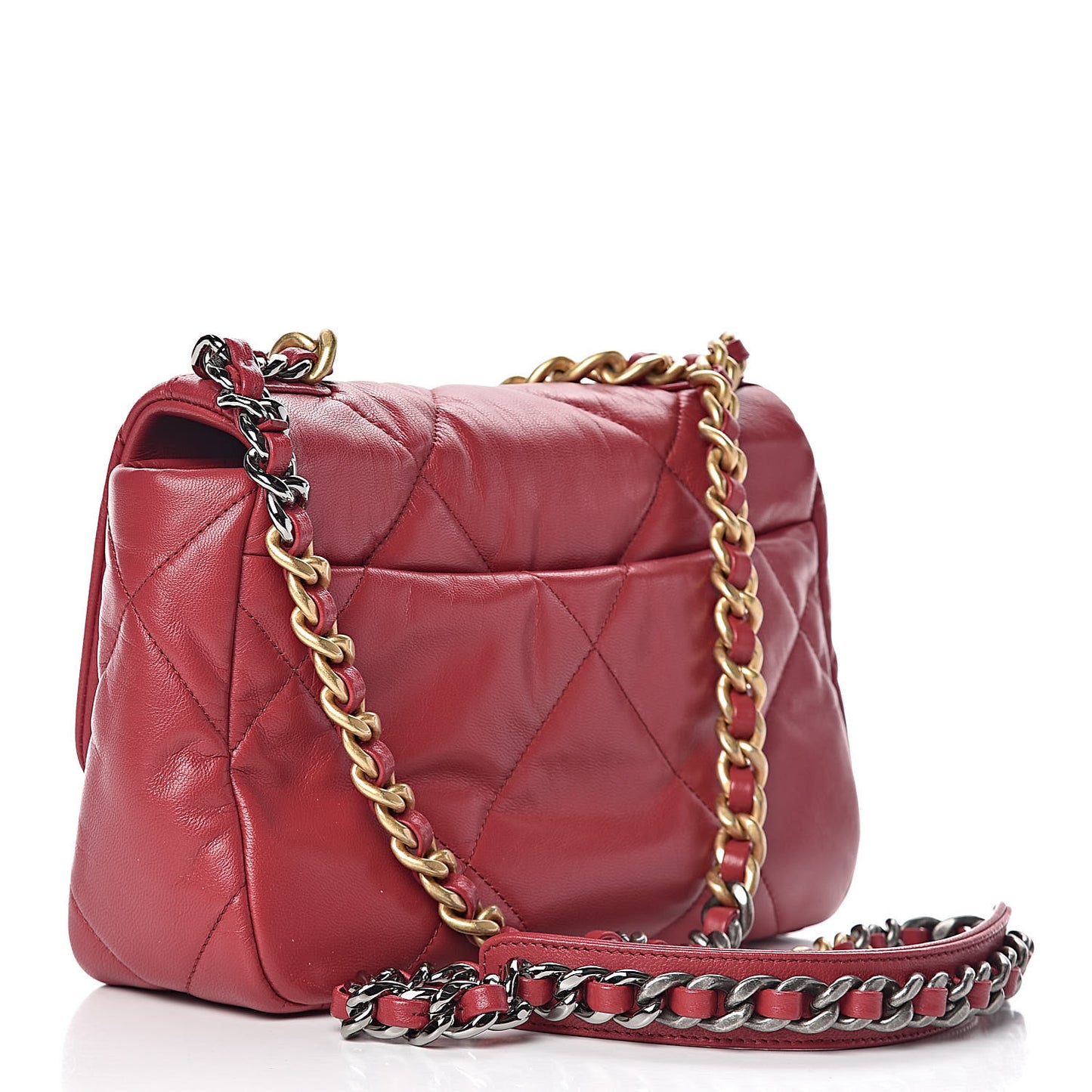 Lambskin Quilted Medium 19 Flap Red
