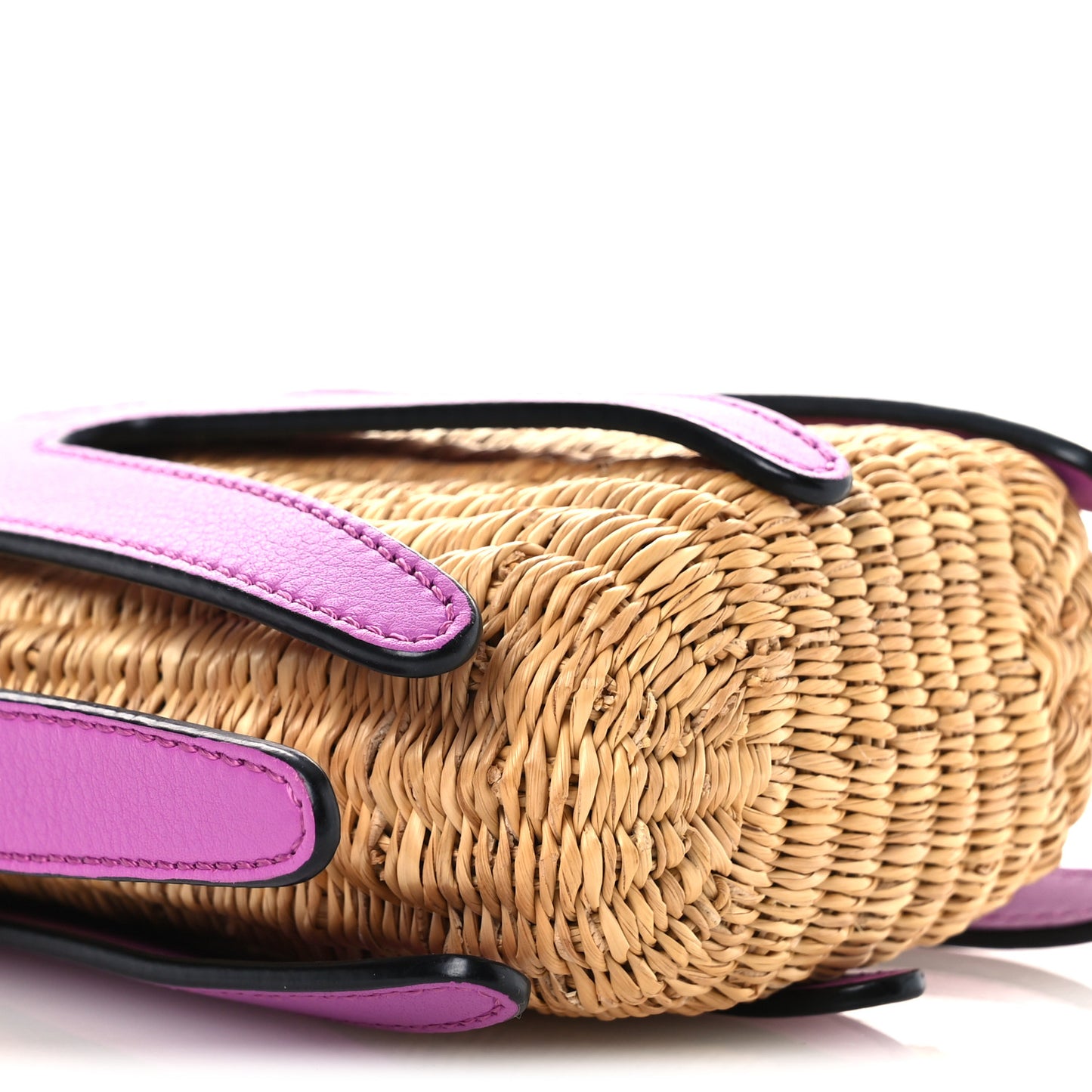 Calfskin Wicker Paula's Ibiza Octopus Mini Crossbody Natural Purple Multicolor