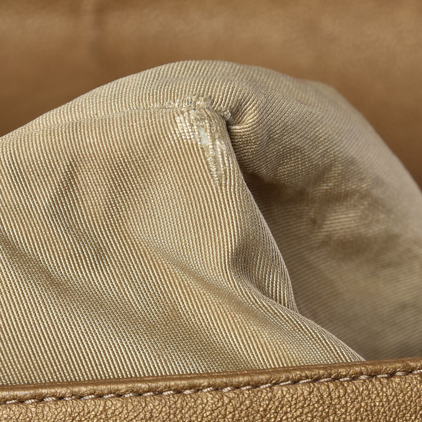 Metallic Calfskin Quilted Medium Boy Flap Dark Gold