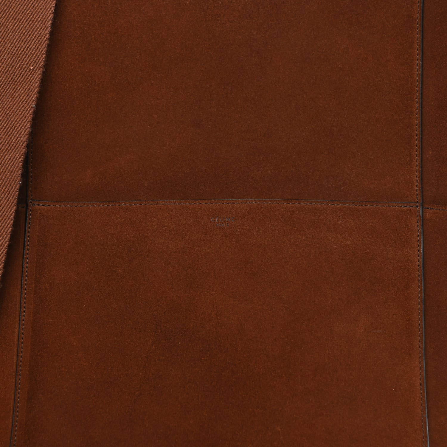 Celine Suede Calfskin Sangle Bucket Bag Chestnut 7 of 10