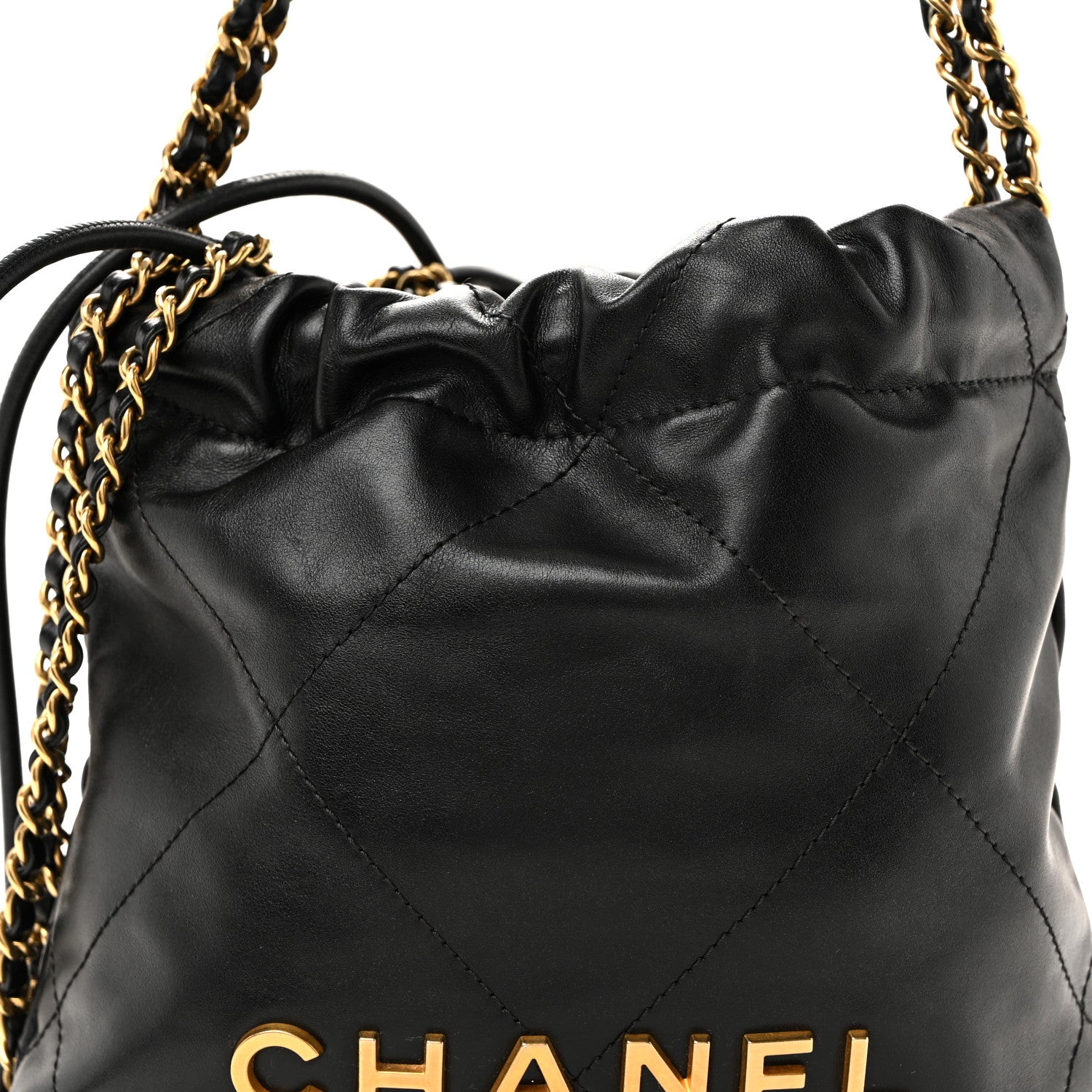 Chanel Shiny Calfskin Quilted Mini Chanel 22 Black 8 of 10